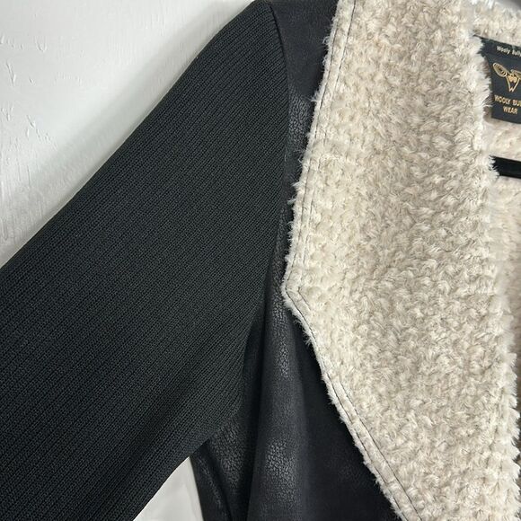 Wooly Bully Women's Black Wonderful Wrap Open Front Jacket Size S - Picture 3 of 9